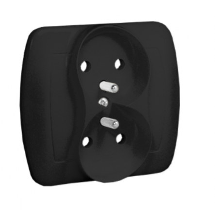 SIMON AKORD Gniazdo wtyczkowe z uziemieniem podwójne zaciski śrubowe czarny matAGZ2/49 - przechwytywanie[235].png